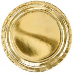 PartyDeco Papírové talířky zlaté metalické, 23 cm – Zboží Dáma