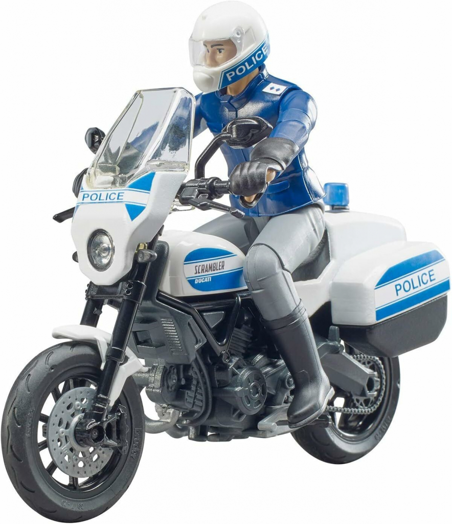 Bruder 62731 BWORLD Policejní motorka Ducati Scrambler s figurkou