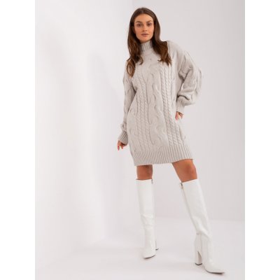 Italy Moda svetrové šaty at-sw-2367-1.35p-light beige béžové Světle – Zboží Mobilmania