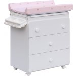Přebalovací komoda s vaničkou Scarlett Vista - bílá - s Přebalovací podložkou Slon - Růžová – Zboží Dáma
