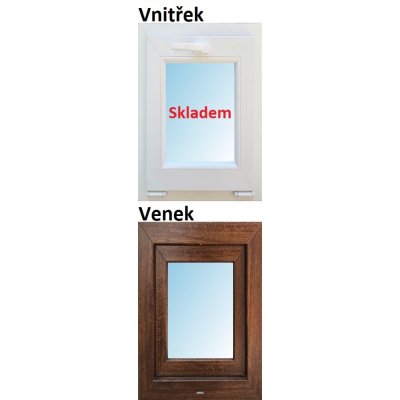 Soft plastové okno 50x80 cm zlatý dub/bílá, sklopné – Zbozi.Blesk.cz