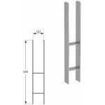 Domax PSH zapuštěná patka sloupku typu H (ZNO) 100 - 101 x 600 x 60 x 6.0 mm – Sleviste.cz
