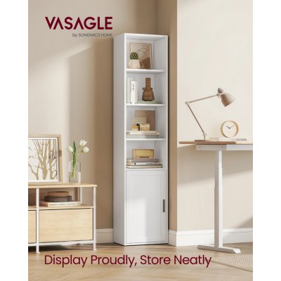 VASAGLE Vysoká šestipatrová knihovna 32 x 175 x 24 cm bílá – Zboží Dáma