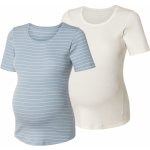 esmara dámské těhotenské triko s BIO bavlnou 2 kusy modrá/bílá – Zboží Mobilmania