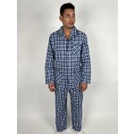 C-Lemon pánské pyžamo dlouhé propínací flanel tm.modré – Zboží Dáma