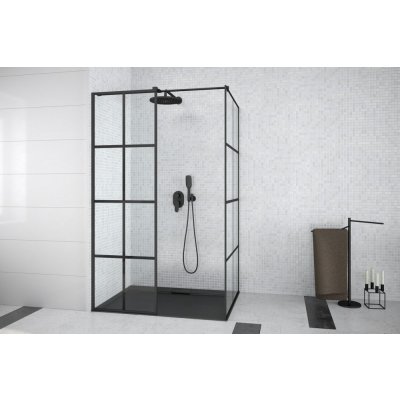 Zástěna Walk-in EXCEA sprchová 120x80x190 cm černá čirá BCEXCEA8012