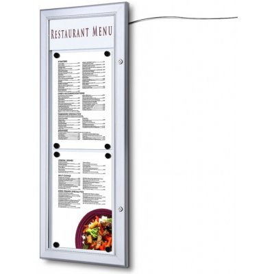 Jansen Display Venkovní uzamykatelná světelná menu vitrína 2 x A4T – Zboží Živě