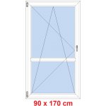 Soft Balkonové dveře s příčkou otevíravé a sklopné Antracit struktura/Antracit struktura levé 90 x 170 cm – Hledejceny.cz