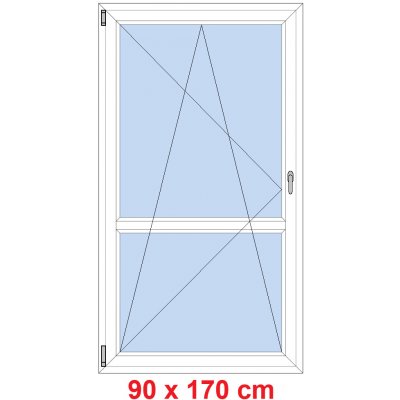 Soft Balkonové dveře s příčkou otevíravé a sklopné Antracit struktura/Antracit struktura levé 90 x 170 cm – Hledejceny.cz