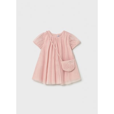 Šaty tylové s krátkým rukávem a kabelkou CHERRY růžové BABY Mayoral – Zboží Dáma