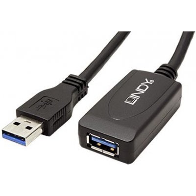 Lindy 12.43.1010 USB 5Gbps (USB 3.0) aktivní prodlužovací , USB3.0 A(M) - USB3.0 A(F), 5m – Zboží Mobilmania