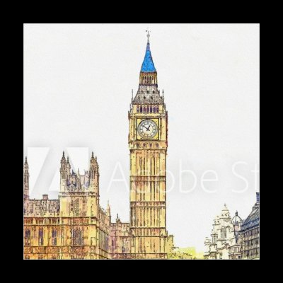 Obraz 1D - 50 x 50 cm - Watercolor sketch or illustration of a beautiful view of the Big Ben and the Houses of Parliament in London in the UK Akvarel skica nebo ilustrac – Zboží Mobilmania