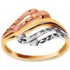 Prsteny iZlato Forever Zlatý tříbarevný prsten s gravírem IZ9964