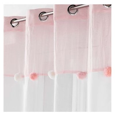 Douceur d'intérieur Dětská záclona ELFIKA s očky a bambulemi, 140 x 240 cm – Sleviste.cz