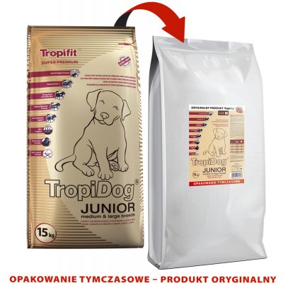 Tropidog Super Premium Junior M & L Breeds Turkey Salmon & Eggs 15 kg