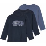 lupilu Chlapecké triko s dlouhými rukávy, 3 kusy modrá / navy modrá – Sleviste.cz