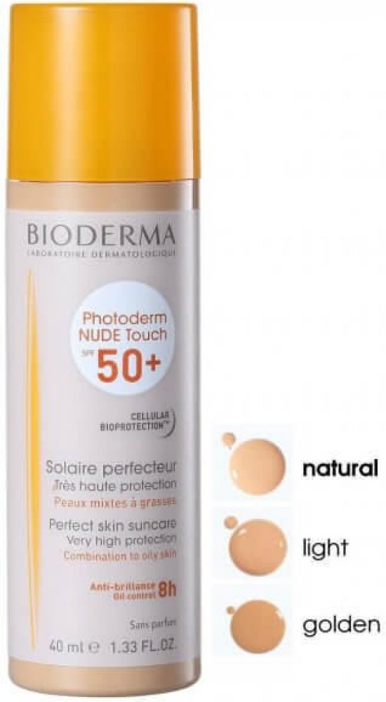 Bioderma Photoderm Nude Touch ochranný tónovaný fluid pro smíšenou až  mastnou pleť Natural SPF50+ 40 ml | Srovnanicen.cz