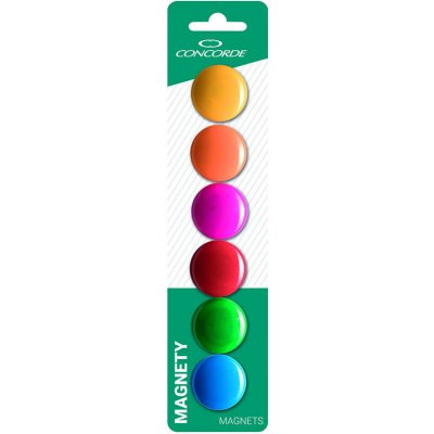Magnety CONCORDE barevné 30mm 6 ks blistr – Sleviste.cz