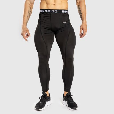 Iron Aesthetics pánské sportovní legíny Dry Cool černé Černá