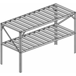 AL regál LANITPLAST 130x50 cm dvoupolicový stříbrný GSB2