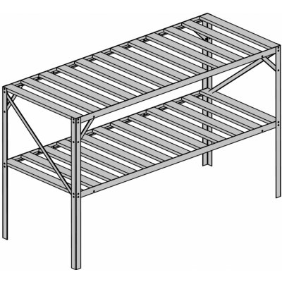 AL regál LANITPLAST 130x50 cm dvoupolicový stříbrný GSB2 – Hledejceny.cz