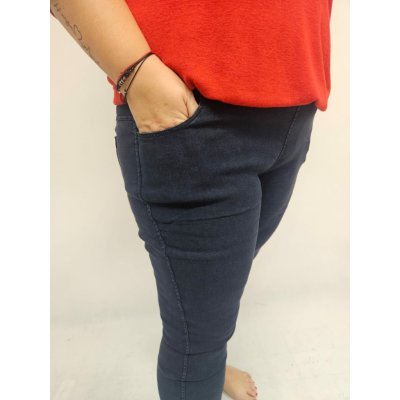 Kalhoty pružné jegginy Naty Tm.modré – Zboží Dáma