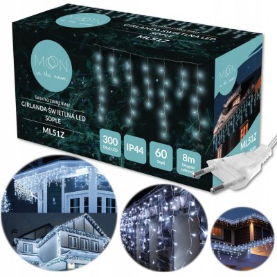 Vánoční osvětlení na stromeček Moon in the Room bílé studené 300 LED 8 m venkovní – Hledejceny.cz