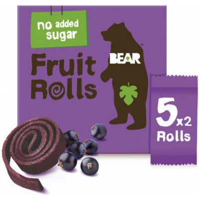 Bear Fruit Rolls černý rybíz ovocné rolované plátky 5 x 20 g – Zboží Dáma