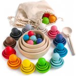 Montessori Ulanik dřevěná hračka "Colours and Sizes" – Zboží Mobilmania