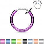 Šperky eshop titanový fake piercing do nosu nebo do ucha jednoduchý lesklý kroužek PC21.21 modrá – Zboží Mobilmania