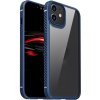 Pouzdro a kryt na mobilní telefon Pouzdro AppleKing nárazuvzdorné transparentní s karbonovou texturou iPhone 11 Pro - modré