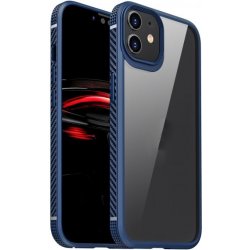 Pouzdro AppleKing nárazuvzdorné transparentní s karbonovou texturou iPhone 11 Pro - modré