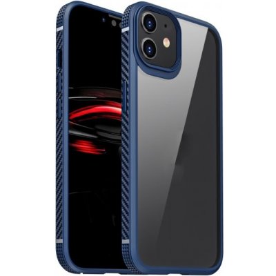 Pouzdro AppleKing nárazuvzdorné transparentní s karbonovou texturou iPhone 11 Pro - modré