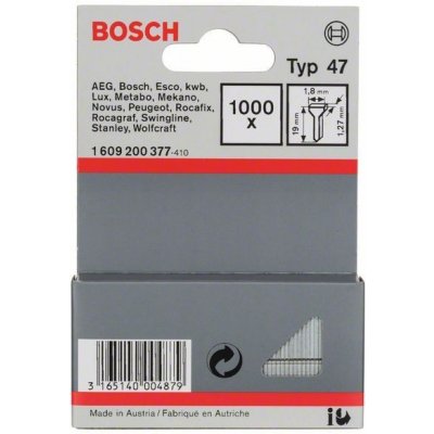 BOSCH hřebíčky typ 47, 19mm 1000ks 1609200377 – Zbozi.Blesk.cz