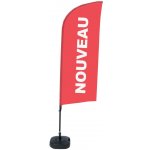 Jansen Display Kompletní sada reklamní vlajky ve tvaru křídla, červená, francouzština, 100 x 1440 mm – Zboží Živě