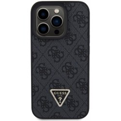 Pouzdro Guess PU 4G Strass Triangle Metal Logo iPhone 15 Pro černé