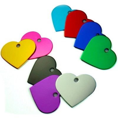 Šperky4U Hliníková psí známka srdíčko malé PZ009 LB – Zboží Dáma