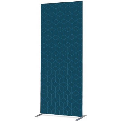 Jansen Display Potištěná látková dělící stěna Deco 85-200 Hexagon modrý ECO, 870 x 2020 mm – Zboží Živě