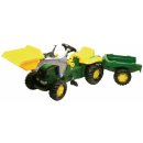 Rolly Toys Šlapací traktor John Deere s nakladačem a přívěsem