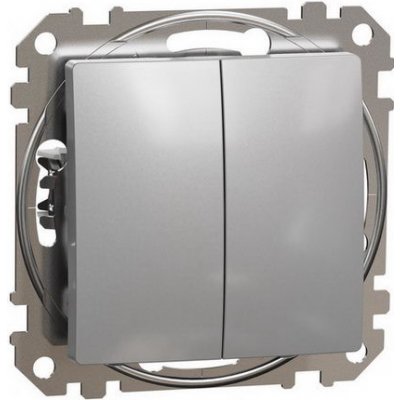 Schneider SDD113108 Přepínač dvojitý střídavý ř.6+6, aluminium – Hledejceny.cz
