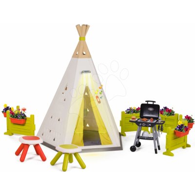Smoby Stan přírodní Indoor&Outdoor Teepee Evolutive nastavitelný s grilováním na zahradě od 24 m – Sleviste.cz