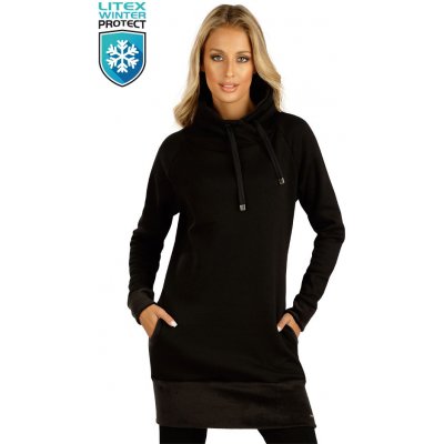 Litex dámské mikinové šaty 7D070 černá – Zboží Mobilmania