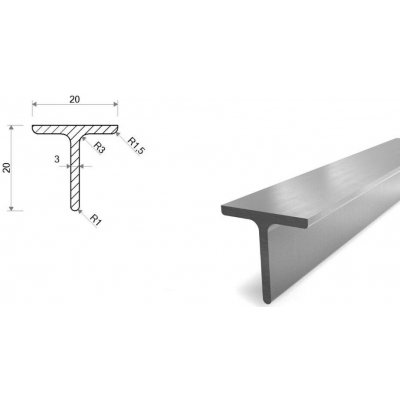 Nerezový T profil 20x20x3 – Hledejceny.cz