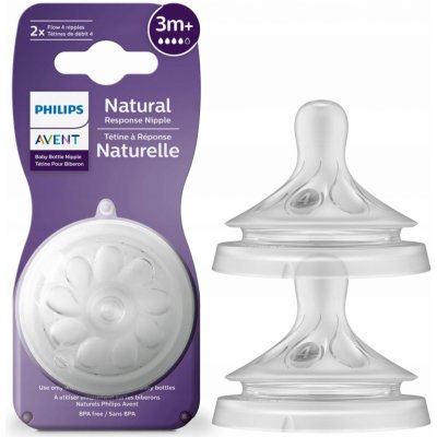 Philips Avent savička Natural Response 4 střední průtok 2 ks transparentní – Zboží Dáma