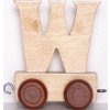 Dřevěná hračka Bino vagónek W hnědá kolečka
