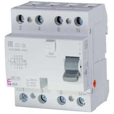 ETI EFI6-P4 AC 40/0,03 č 4P, 40A, 30mA 002061652