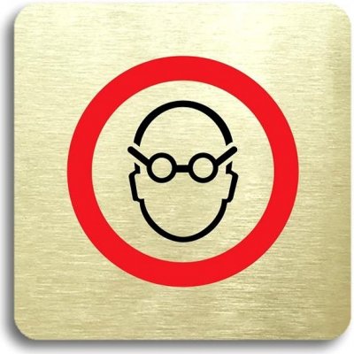 Accept Piktogram "použij ochranu zraku" (80 × 80 mm) (zlatá tabulka - barevný tisk bez rámečku) – Zboží Mobilmania
