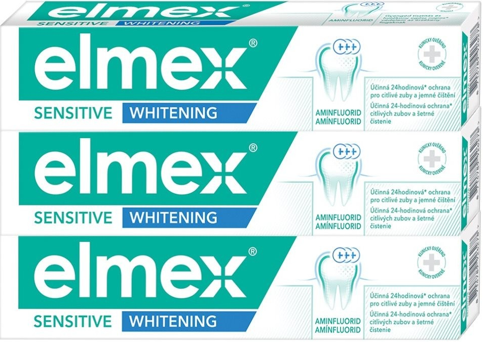 Elmex Sensitive zubná pasta Whitening 3 x 75 ml