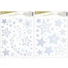 Vánoční dekorace MFP Paper s.r.o. Okenní fólie vločky s glitrem 30x42 cm stříbrná