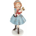 Clayre & Eef Dekorace socha děvčátko v modrých šatech držící Louskáčka - 7*6*12 cm – Hledejceny.cz